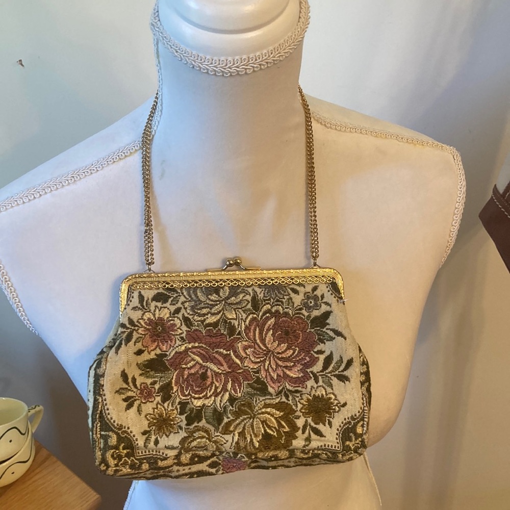 Bellini - Princess Style Vtg Tapestry Evening Bag West Germany Mid 20th Century